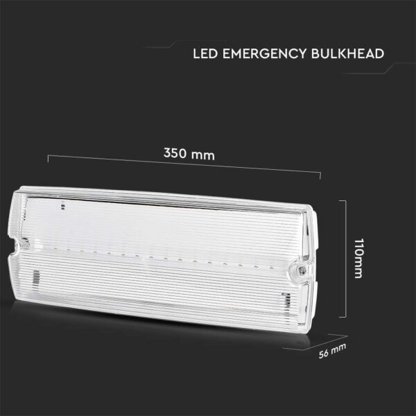 3W LED Emergency Exit Light Self Test Button 6400K