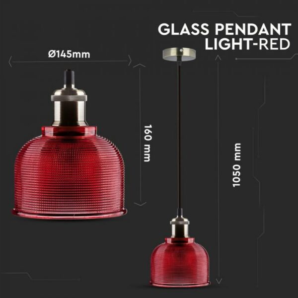 Glass Pendant Light Red Glass D=145mm